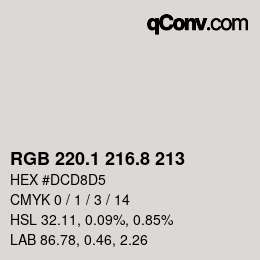 Color code: RGB 220.1 216.8 213 | qconv.com