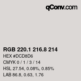 Farbcode: RGB 220.1 216.8 214 | qconv.com