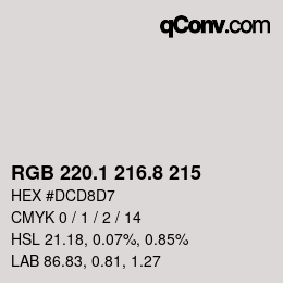 Código de color: RGB 220.1 216.8 215 | qconv.com