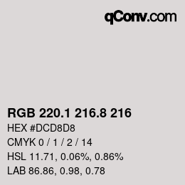 Farbcode: RGB 220.1 216.8 216 | qconv.com