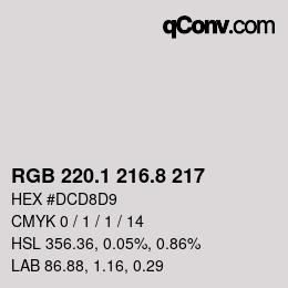 カラーコード: RGB 220.1 216.8 217 | qconv.com