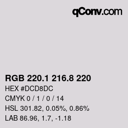 Farbcode: RGB 220.1 216.8 220 | qconv.com