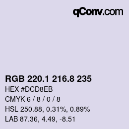Farbcode: RGB 220.1 216.8 235 | qconv.com