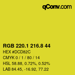 カラーコード: RGB 220.1 216.8 44 | qconv.com