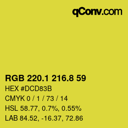 カラーコード: RGB 220.1 216.8 59 | qconv.com