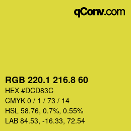 カラーコード: RGB 220.1 216.8 60 | qconv.com