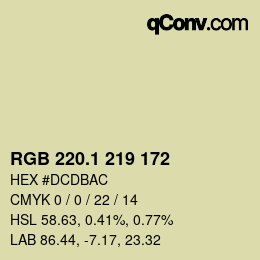 カラーコード: RGB 220.1 219 172 | qconv.com