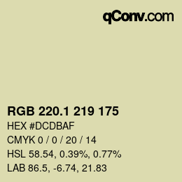 カラーコード: RGB 220.1 219 175 | qconv.com