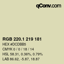カラーコード: RGB 220.1 219 181 | qconv.com