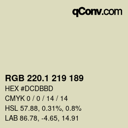 カラーコード: RGB 220.1 219 189 | qconv.com