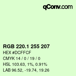 カラーコード: RGB 220.1 255 207 | qconv.com