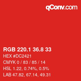 Color code: RGB 220.1 36.8 33 | qconv.com