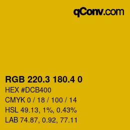 カラーコード: RGB 220.3 180.4 0 | qconv.com