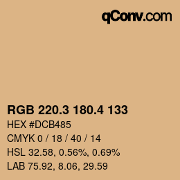 カラーコード: RGB 220.3 180.4 133 | qconv.com
