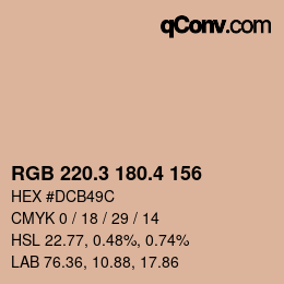カラーコード: RGB 220.3 180.4 156 | qconv.com