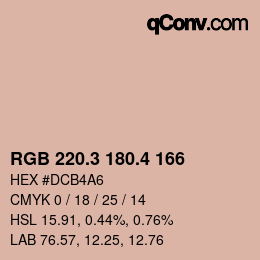 カラーコード: RGB 220.3 180.4 166 | qconv.com