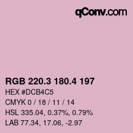 カラーコード: RGB 220.3 180.4 197 | qconv.com