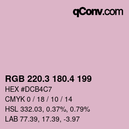 カラーコード: RGB 220.3 180.4 199 | qconv.com