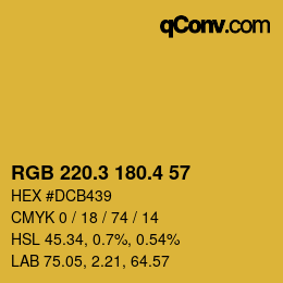 カラーコード: RGB 220.3 180.4 57 | qconv.com