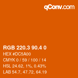 カラーコード: RGB 220.3 90.4 0 | qconv.com