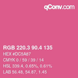 カラーコード: RGB 220.3 90.4 135 | qconv.com