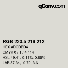 Farbcode: RGB 220.5 219 212 | qconv.com