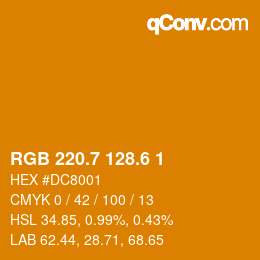 カラーコード: RGB 220.7 128.6 1 | qconv.com