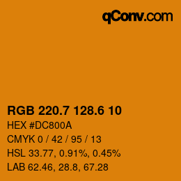カラーコード: RGB 220.7 128.6 10 | qconv.com