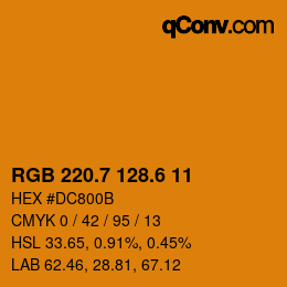 カラーコード: RGB 220.7 128.6 11 | qconv.com