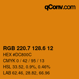 カラーコード: RGB 220.7 128.6 12 | qconv.com