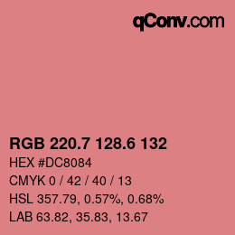 カラーコード: RGB 220.7 128.6 132 | qconv.com