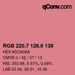 カラーコード: RGB 220.7 128.6 138 | qconv.com
