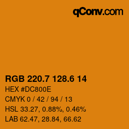 カラーコード: RGB 220.7 128.6 14 | qconv.com