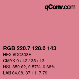 カラーコード: RGB 220.7 128.6 143 | qconv.com