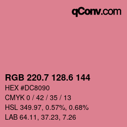 カラーコード: RGB 220.7 128.6 144 | qconv.com