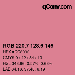 カラーコード: RGB 220.7 128.6 146 | qconv.com