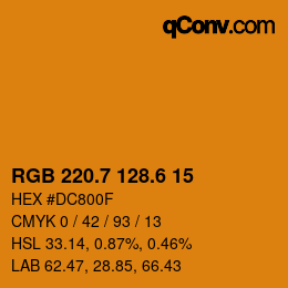 カラーコード: RGB 220.7 128.6 15 | qconv.com