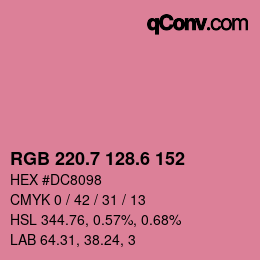 カラーコード: RGB 220.7 128.6 152 | qconv.com