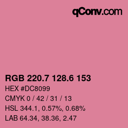 カラーコード: RGB 220.7 128.6 153 | qconv.com