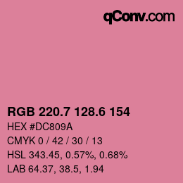 カラーコード: RGB 220.7 128.6 154 | qconv.com
