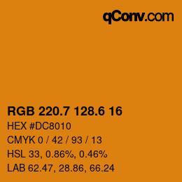 カラーコード: RGB 220.7 128.6 16 | qconv.com