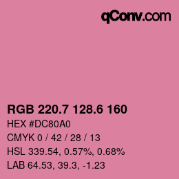 カラーコード: RGB 220.7 128.6 160 | qconv.com