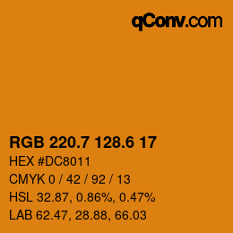 カラーコード: RGB 220.7 128.6 17 | qconv.com