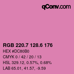 カラーコード: RGB 220.7 128.6 176 | qconv.com