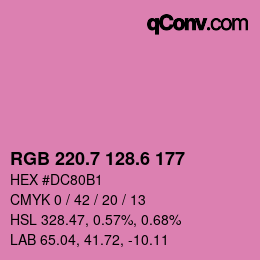 カラーコード: RGB 220.7 128.6 177 | qconv.com