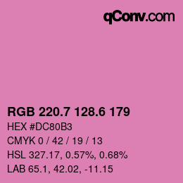 カラーコード: RGB 220.7 128.6 179 | qconv.com
