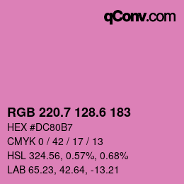 カラーコード: RGB 220.7 128.6 183 | qconv.com