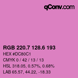 カラーコード: RGB 220.7 128.6 193 | qconv.com