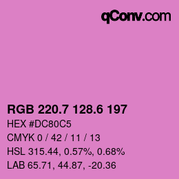 カラーコード: RGB 220.7 128.6 197 | qconv.com