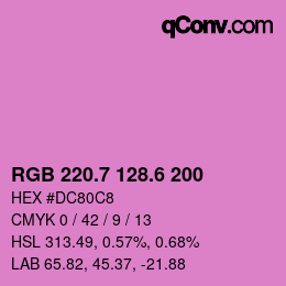 カラーコード: RGB 220.7 128.6 200 | qconv.com
